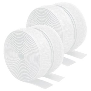 쿠말 접착 초강력 벨크로 테이프 갈고리면 20mm x 10m + 부착면 20mm x 10m 세트, 화이트, 2세트