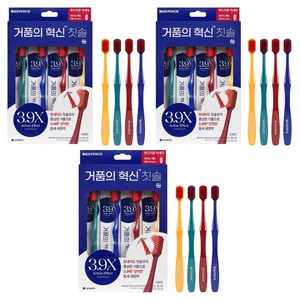 페리오 거품의혁신 미세모 와이드헤드 칫솔, 4개입, 3개
