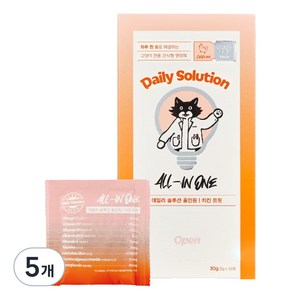 닥터펠리스 고양이 데일리 솔루션 올인원 트릿 치킨, 15회분, 종합영양제, 5개