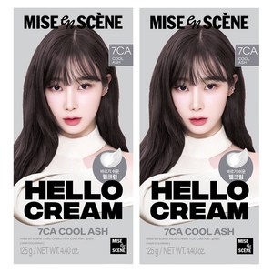 미쟝센 헬로 염색 크림, 쿨애쉬, 2개