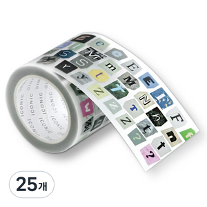 아이코닉 매거진 콜라주 키스컷 테이프 45mm x 5m, 01 Alphabet, 25개