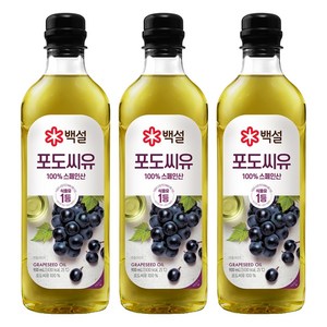백설 포도씨유, 900ml, 3개