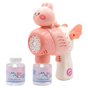 플레이맥스 LED 터보 자동 버블건 + 버블 용액 2p 세트, 핑크(버블건), 1세트