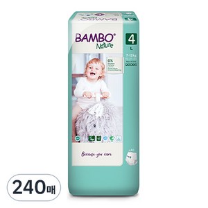 밤보네이처 대용량 팬티형 기저귀 남녀공용, 4단계, 240매