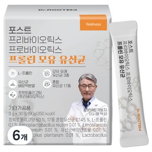 닥터루템 포스트 프리바이오틱스 프로바이오틱스 프롤린 모유 유산균, 90g, 6개