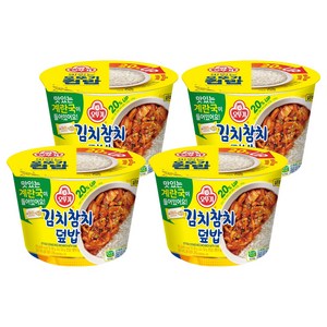 오뚜기 컵밥 김치참치덮밥+계란국, 4개, 315g
