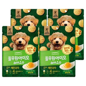 풀무원아미오 강아지 자연담은 간식 과자, 4개, 50g, 계란맛