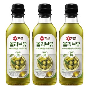 백설 엑스트라버진 압착 올리브유, 500ml, 3개