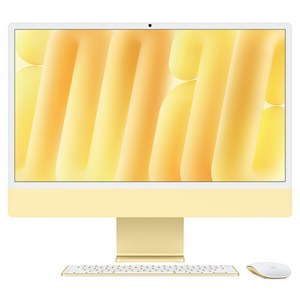 Apple 아이맥 24 M4칩, 옐로, M4 10코어, 10코어 GPU, 16GB, 256GB, Nano-texture 글래스