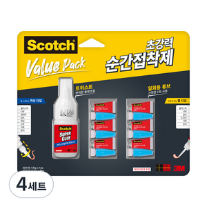 스카치 순간접착제 트위스트 타입 + 일회용 6p 세트, 4세트