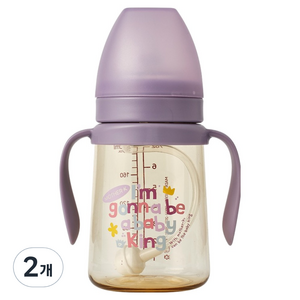 마더케이 베이직 PPSU 베베 추 빨대컵, 200ml, 2개, 라일락