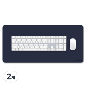 얼리봇 프리미엄 가죽 키보드 마우스 대형 장패드 70 x 30 cm, 다크 네이비, 2개