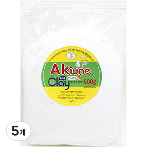 아키우네 유아용 지퍼백 클레이, 흰색, 500g, 5개