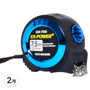 이엑스파워 오토락 줄자 EGT-7525, 블루단면형, 2개