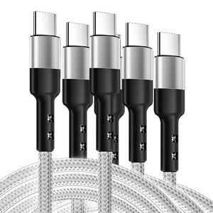 구스페리 단선방지 C타입 to C PD 초고속 충전케이블 60W, 2m, 화이트, 3개
