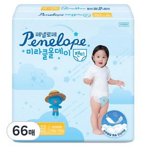 페넬로페 뉴 미라클 올데이 팬티형 기저귀 남녀공용, 6단계, 66매