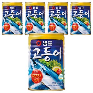 샘표 원터치 고등어 통조림, 400g, 5개