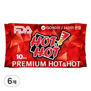 핫앤핫 포켓형 휴대용 핫팩 10p, 6개