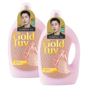 골드럽 섬유유연제 로즈핑크 본품, 2개, 3.2L