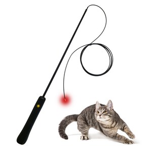 PETCARE 고양이 루미위스커 LED 낚시대, 블랙, 1개