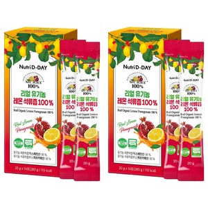 뉴트리디데이 리얼 NFC 유기농 레몬석류즙 100% 14p, 280g, 2개
