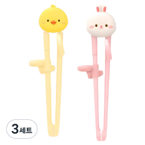 에디슨 프렌즈 아이 맞춤 젓가락 2종 세트 오른손용, 더기 + 래니, 3세트