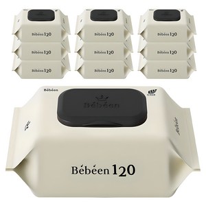 Bebeen 120 영유아물티슈 캡형, 50g, 120매, 10개