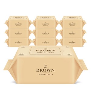 브라운 오리지널 플러스 아기물티슈 리필형, 55g, 80매, 10개