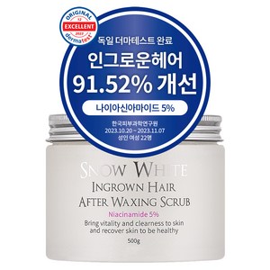 뷰티레시피 스노우화이트 인그로운헤어 에프터 왁싱 스크럽, 500g, 1개