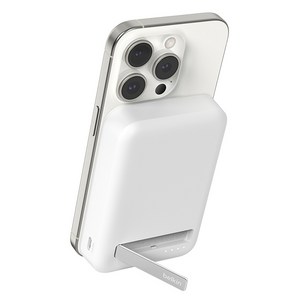 벨킨 BoostCharge 프로 Qi2 15W 마그네틱 무선 충전 스탠드 보조배터리 10000mAh, BPD008btWH, 화이트