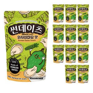 썬데이츠 대추스낵 와사비마요맛, 20g, 12개