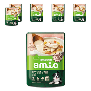 풀무원아미오 전연령 강아지 자연담은 삼계탕 습식사료, 닭, 80g, 6개