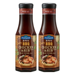 폰타나 스모키 비비큐 치킨 앤 립 소스, 285g, 2개