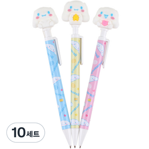 산리오캐릭터즈 시나모롤 피규어 샤프 3종 세트, 0.5mm, 10개
