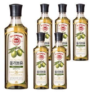 해표 압착 올리브유, 500ml, 6개