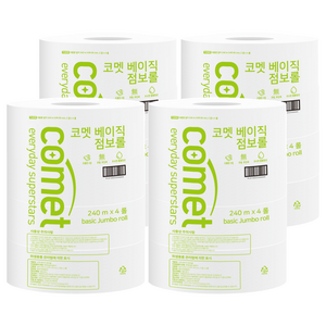코멧 베이직 2겹 점보롤 화장지 240m, 4개, 4롤