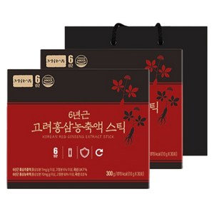 정원삼 6년근 고려홍삼 농축액 스틱 + 쇼핑백, 300g, 2개