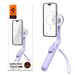 슈피겐 맥세이프 미니 블루투스 셀카봉 삼각대 원더스냅 맥핏, S571W, 라벤더, 1개