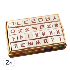 솜씨카드 고딕 한글 스탬프 세트, 혼합색상, 2개