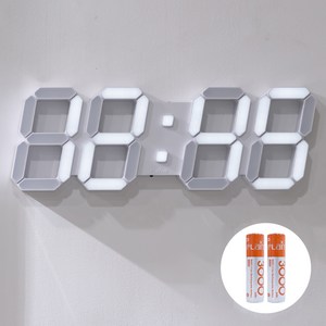 플라이토 하이브리드 유무선 C타입 인테리어 LED 벽시계 38cm, 화이트