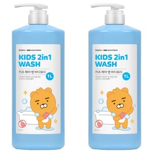 베비언스 리틀카카오프렌즈 키즈 헤어 앤 바디워시 블루, 1L, 2개