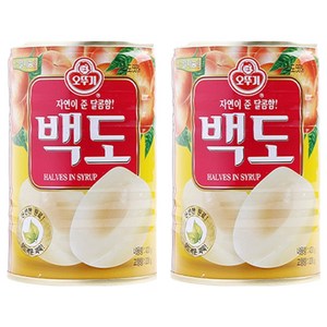 오뚜기 백도 반절 통조림, 400g, 2개