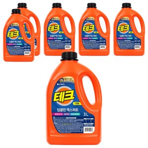 테크 딥클린 엑스퍼트 뉴 액체세제 본품, 3L, 6개