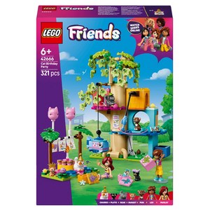 레고 프렌즈 42666 고양이 생일 파티와 트리 하우스, 혼합색상, 1개