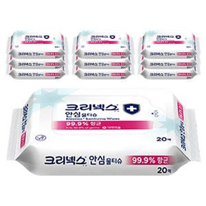 크리넥스 안심 물티슈, 4.644g, 20매, 10개
