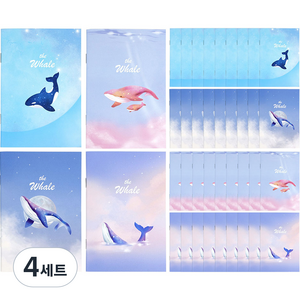 500 고래 핸디 수첩 4종, 혼합색상, 4세트