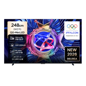 아이팔콘 4K QD Mini LED TV, 98U95A, 방문설치, 벽걸이형, 248cm(98인치)