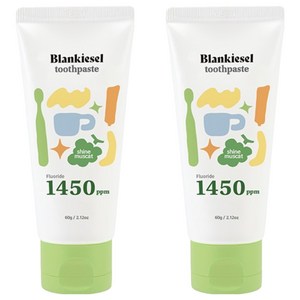 블랑키즐 1450 고불소 치약 샤인머스캣향, 60g, 2개