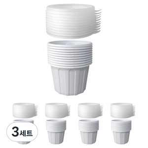 블룸엣홈 95파이 PS 원형소스컵 반찬용기 50p + 뚜껑 50p 세트 화이트 대, 3세트, 100개입