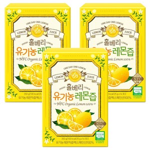 홀베리 정품 유기농 레몬즙, 350g, 3개